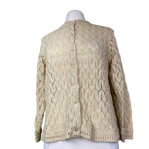 Vintage 60s Montgomery Ward Crochet Cardigan Sweater Size 42 (S/M)